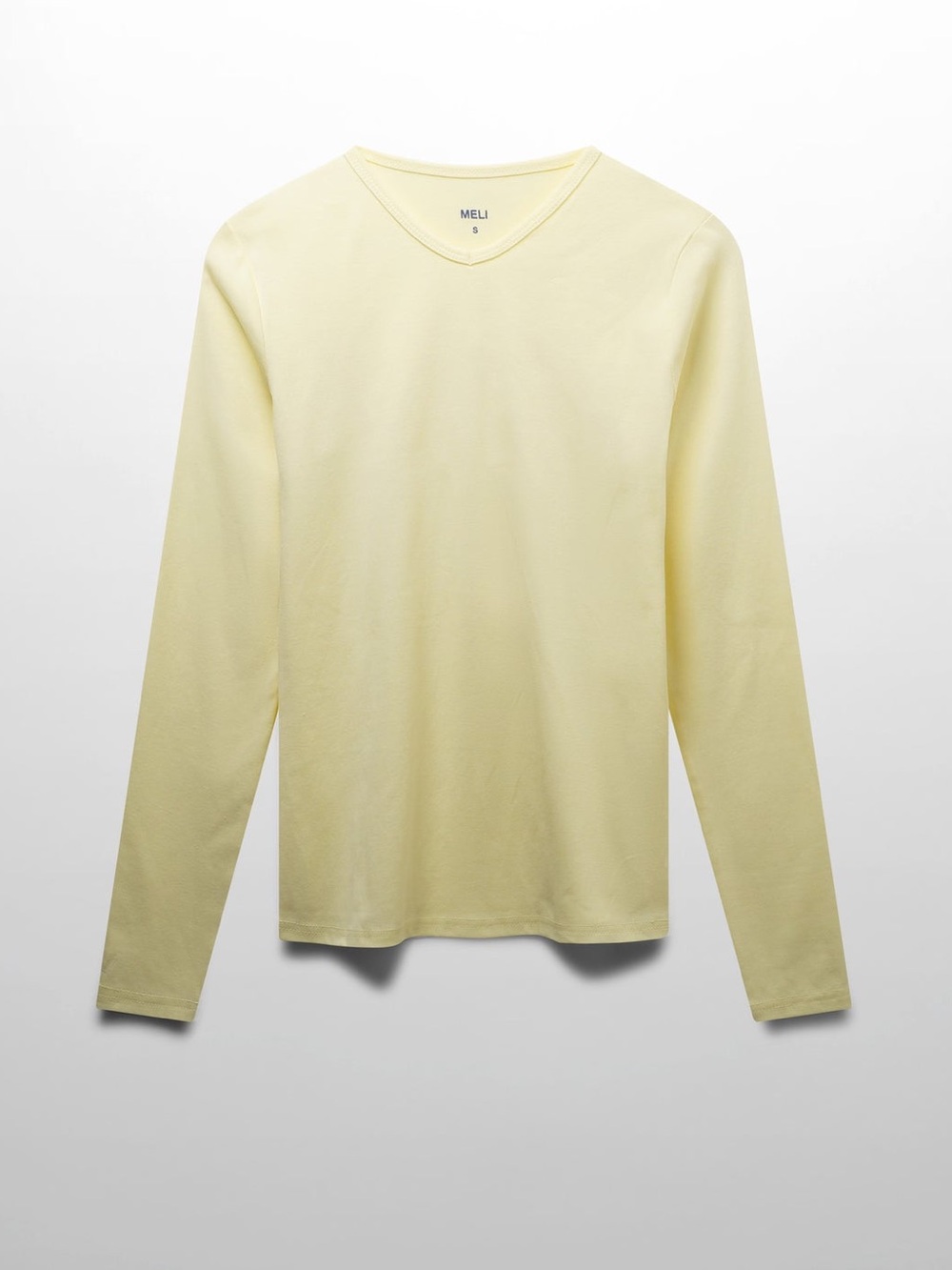MELI BASIC HIGH V 
LONG SLEEVE-BUTTER YELLOW TEE XS